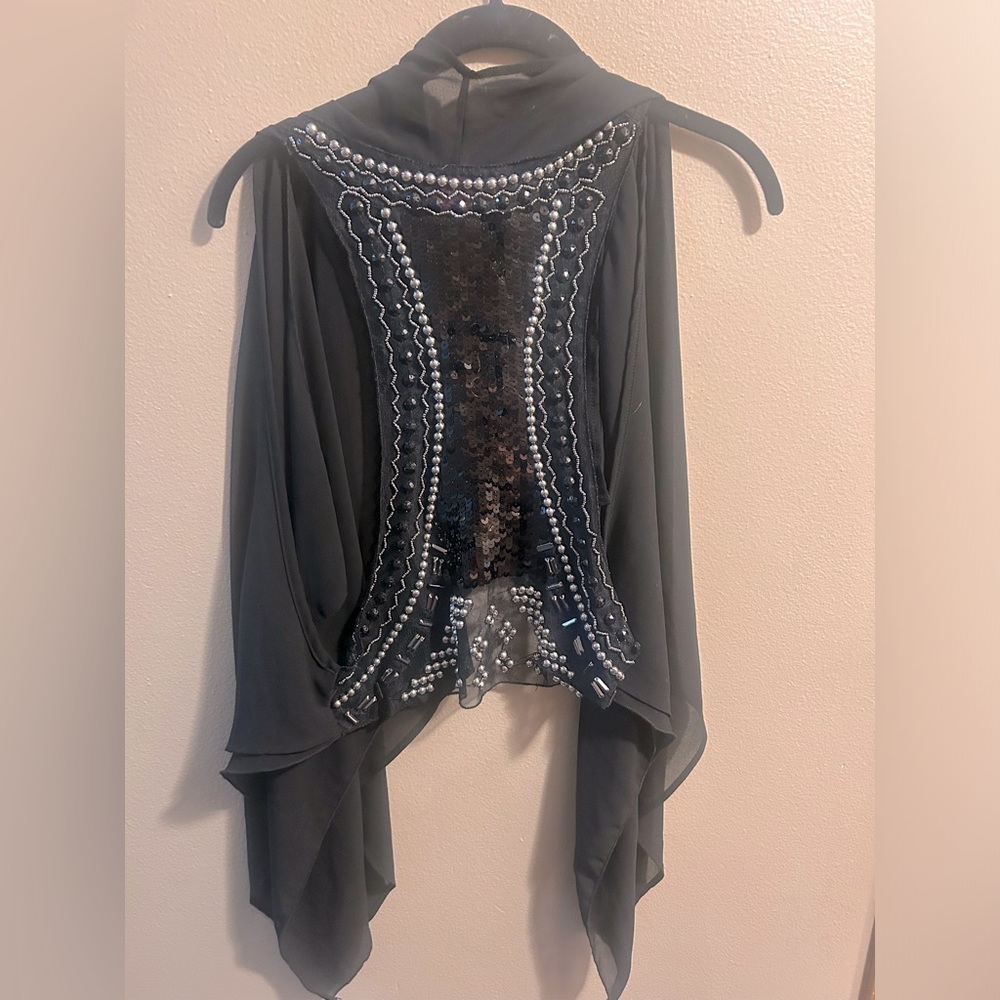 Black sequin in the back vest Daytrip size large